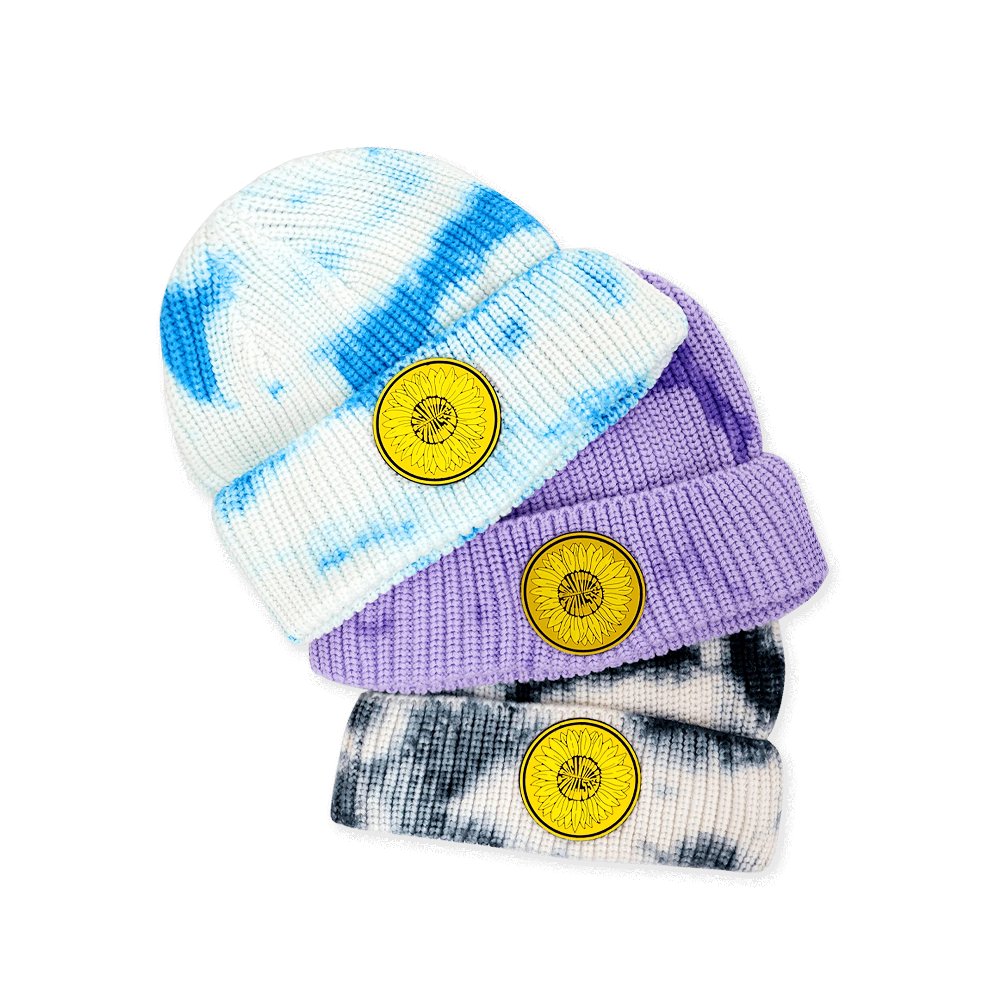 Dreamville Fest PVC Sunflower Logo Purple Tie Dye Beanie - Image 2