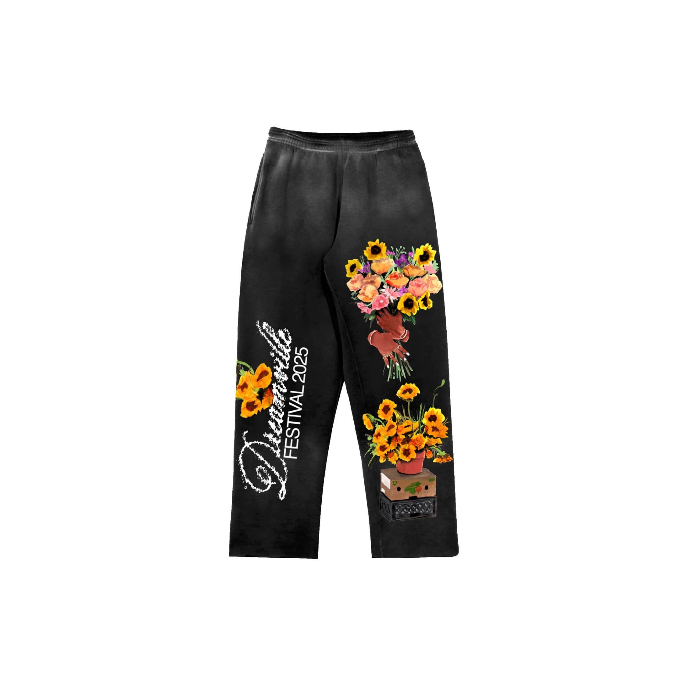 DV 25 Flowers Black Sweatpants