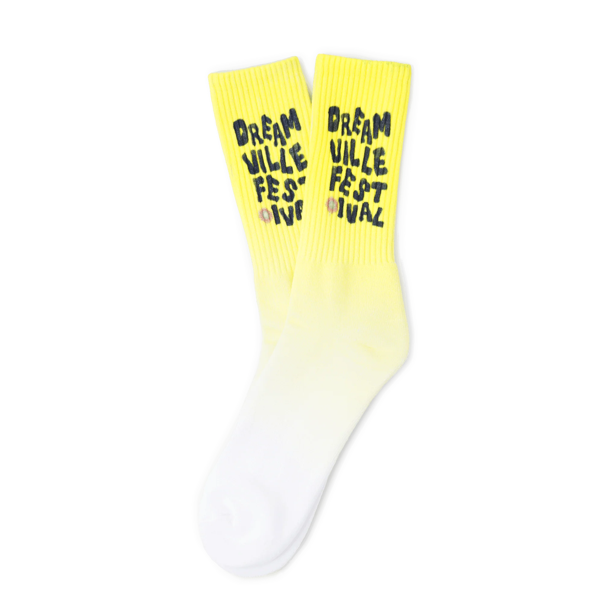 DV Fest Socks - Yellow/White Dip Dye